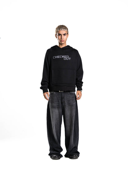 Checked Out Heavyweight Hoodie in Black