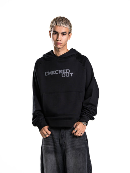 Checked Out Heavyweight Hoodie in Black