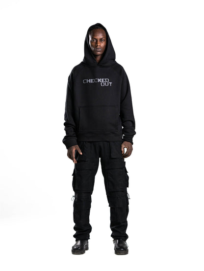 Checked Out Heavyweight Hoodie in Black