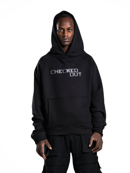 Checked Out Heavyweight Hoodie in Black