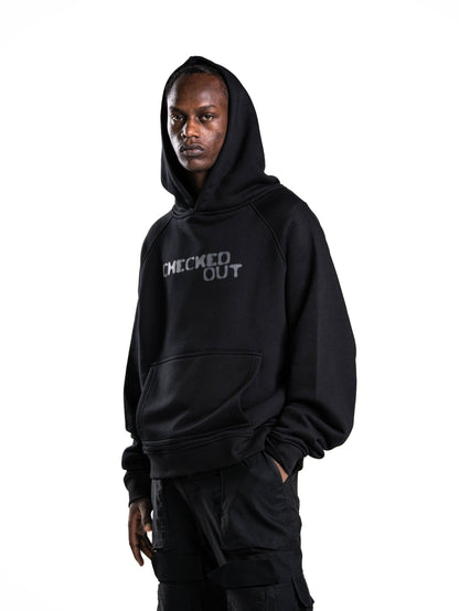 Checked Out Heavyweight Hoodie in Black