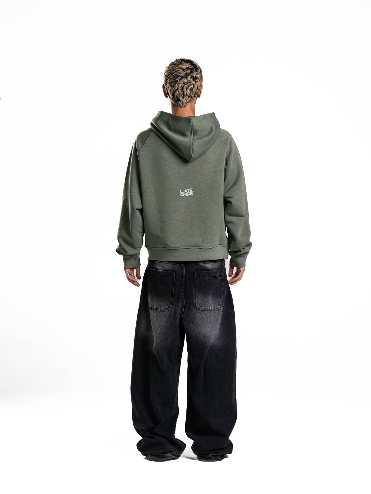 Checked Out Heavyweight Hoodie in Sage Green